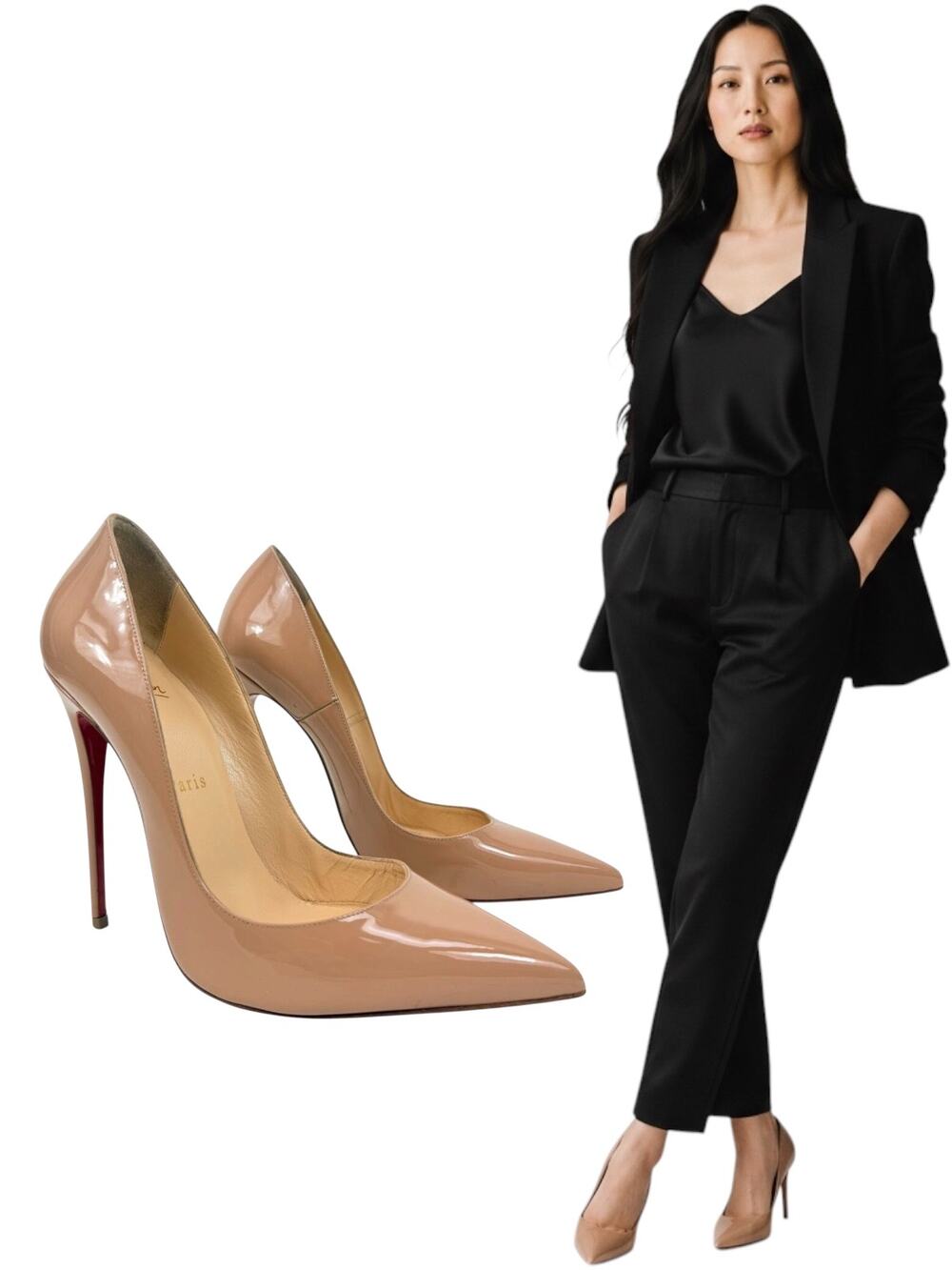 Christian Louboutin So Kate Patent Leather Pumps Beige Size 38